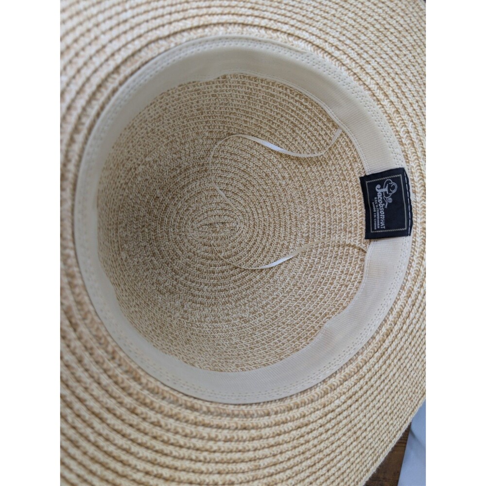 Jacobson Hat Wide Brim Straw Sun Hat One Size Fits All Western Boho Chic Summer - Picture 7 of 10